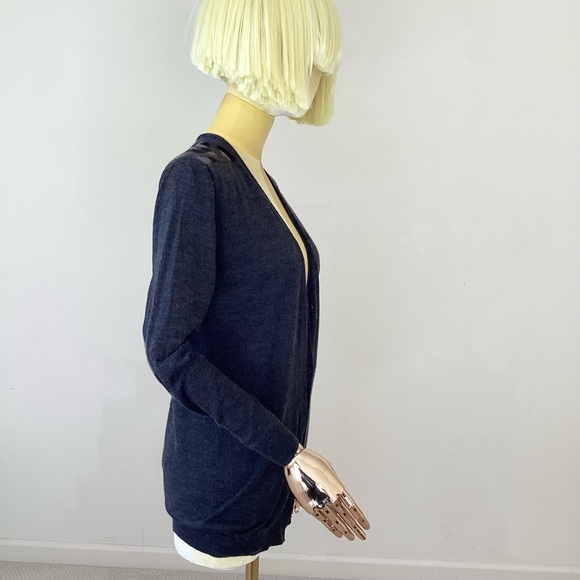 Prada Cardigan Gray Long Sleeve with V-Neck Cardigan Sweater SZ 2 - Picture 2 of 6